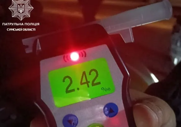 П’яного водія без права керування зупинили патрульні вночі на проспекті Шевченка в Сумах