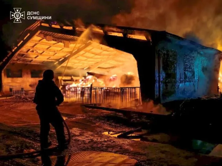 На Шосткинщині здійнялася пожежа внаслідок ворожих прильотів