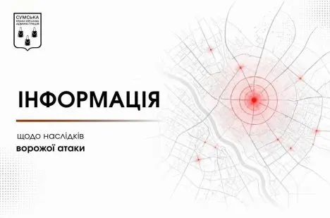 У Сумах та двох старостатах зафіксували влучання ворожих безпілотників
